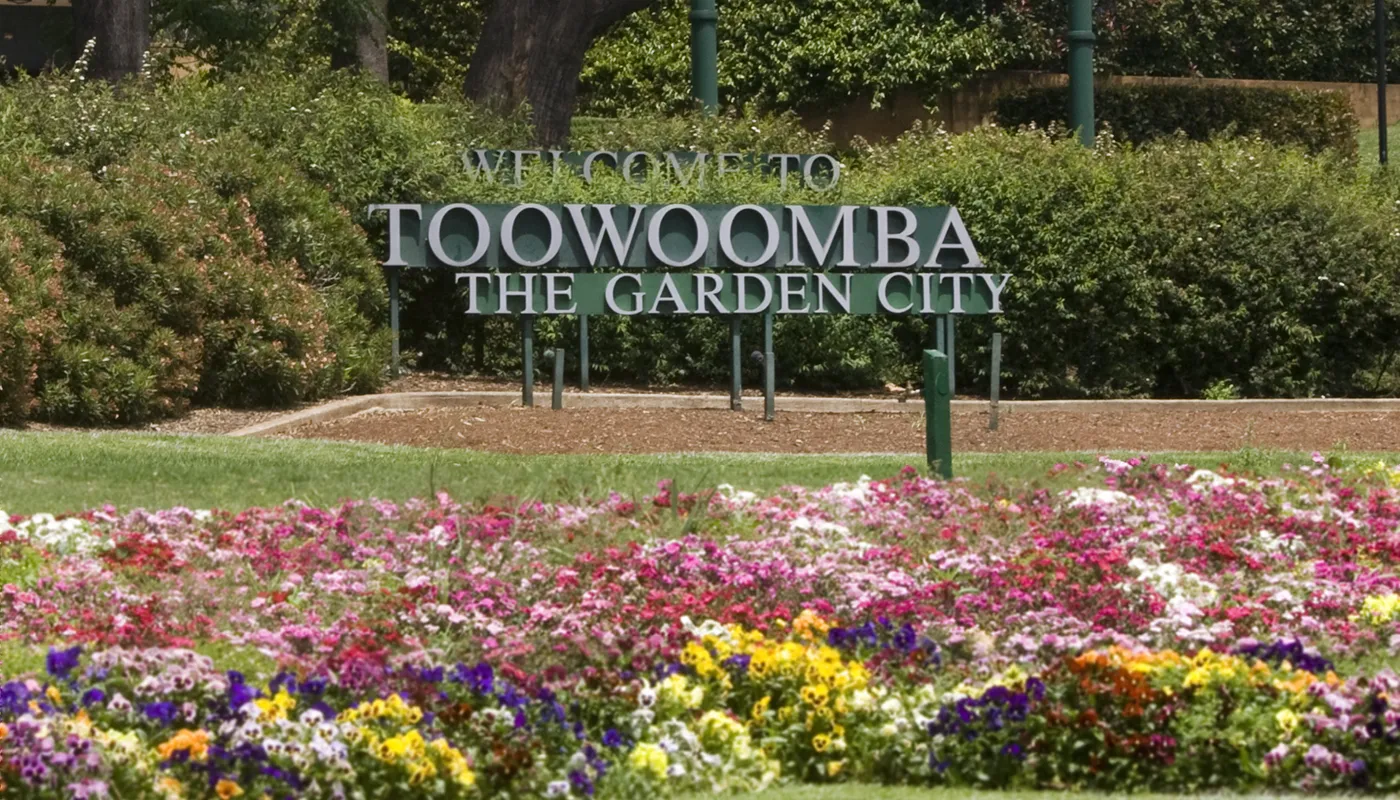 A view of Toowoomba’s welcome feature near the top of the Range.